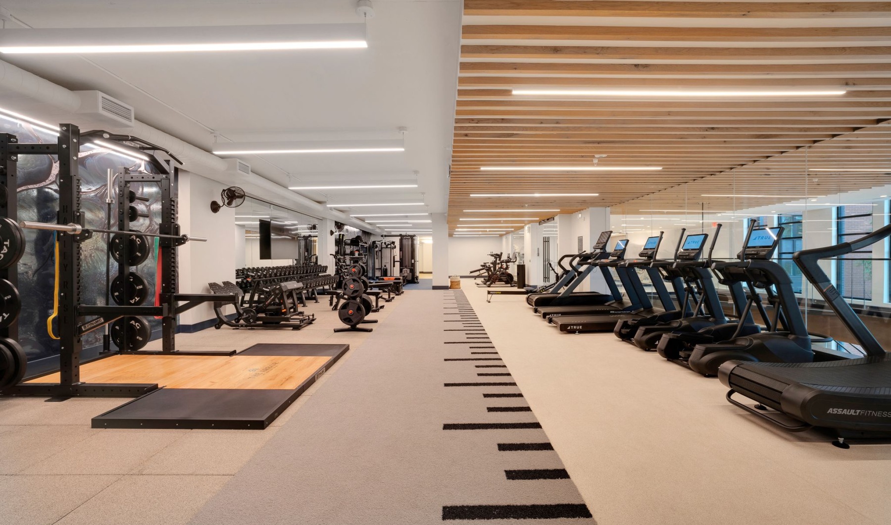 Quick access to state-of-the-art amenities Luxury Apartments in Reston, VA - The Arbor at Halley Rise - Fitness Center with Elliptical Machines, Treadmills, Stationary Bikes, Free Weights, and Strength Training Equipment.